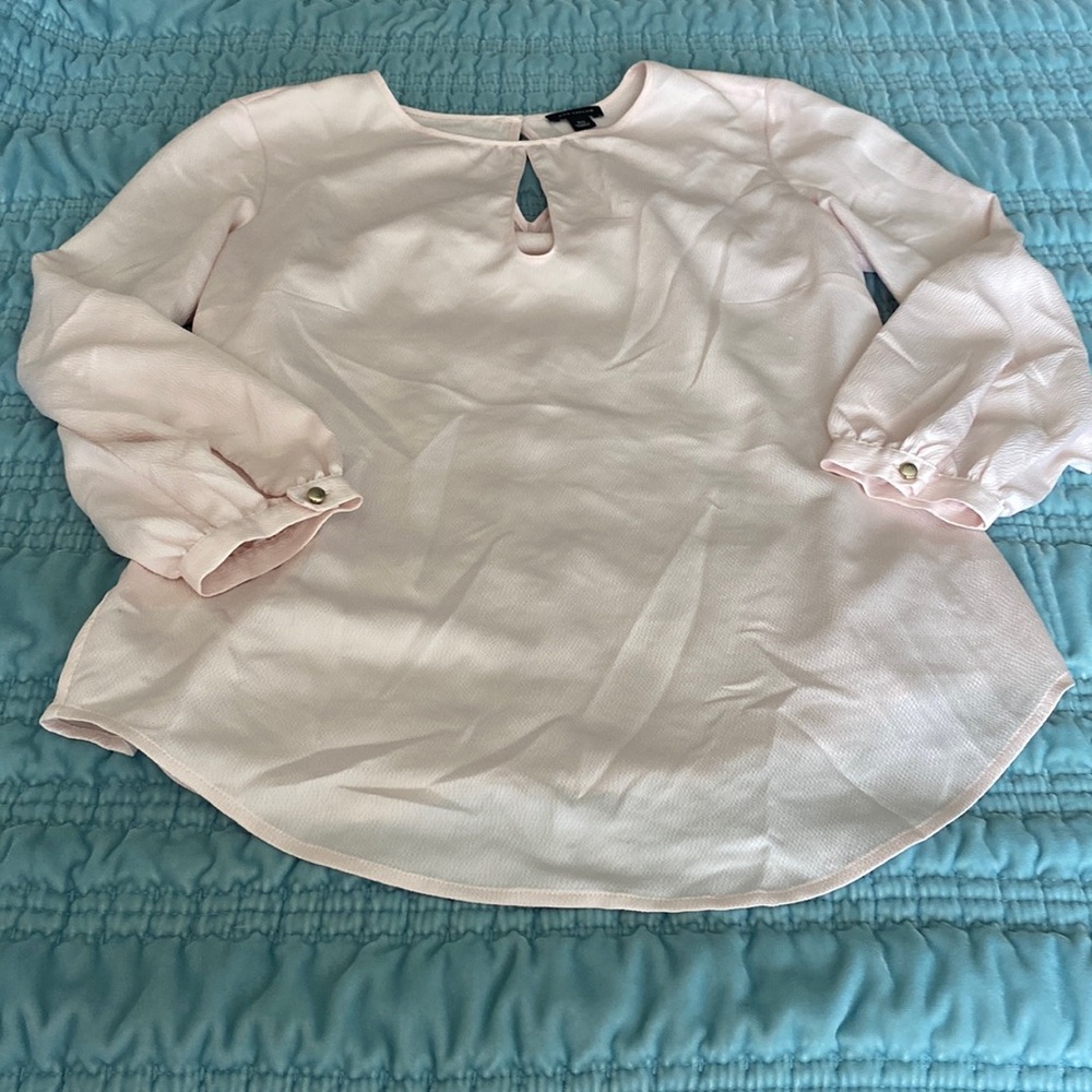 Cream Keyhole blouse Ann Taylor
